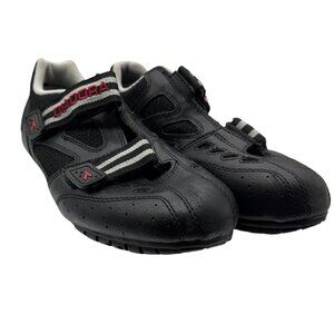 Diadora Womens Cycling Shoes Black & Red Velcro Size 5.5